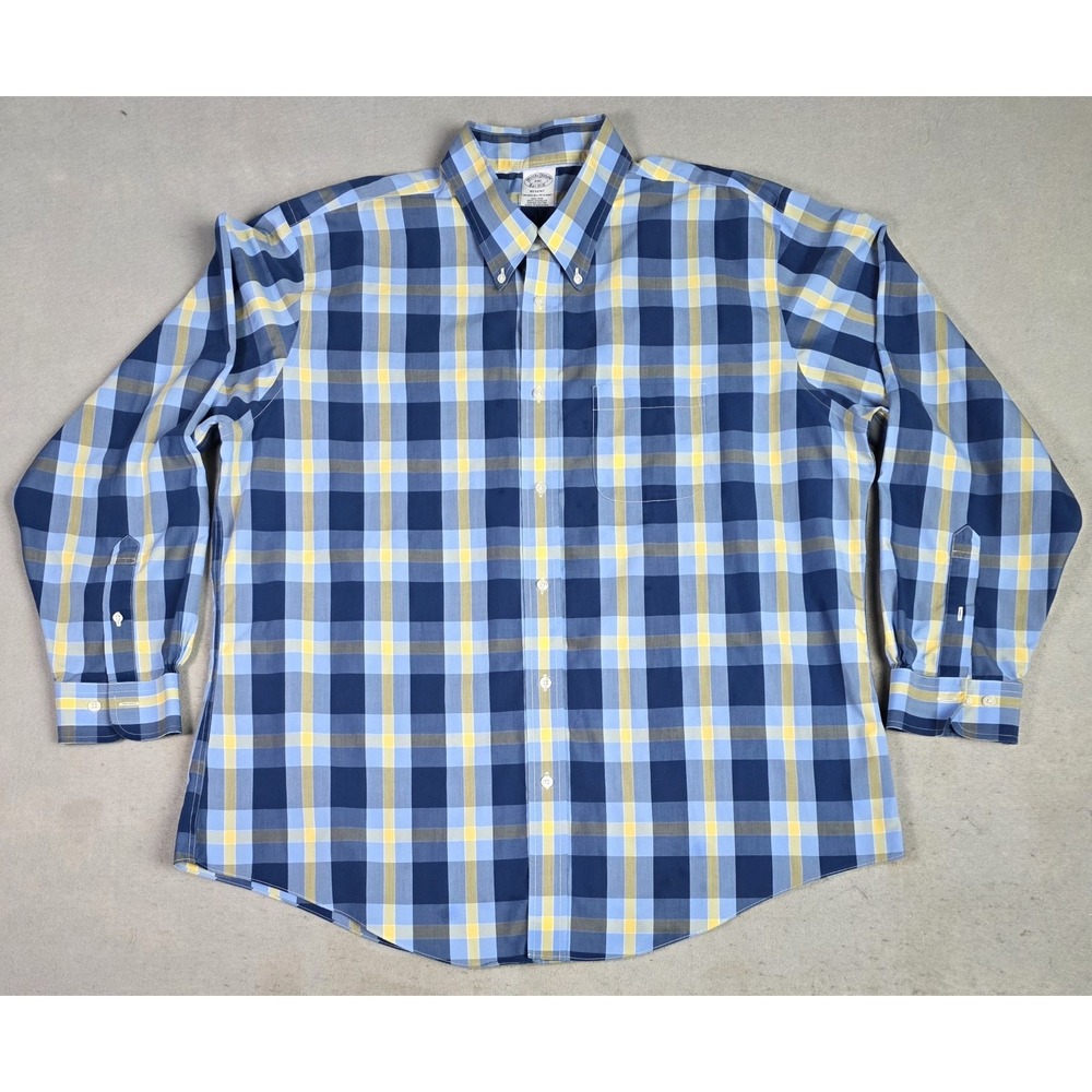 Men's Brooks Brothers Regent Shirt XXL Plaid Supima Cotton Non Iron‎
